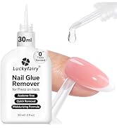 Luckyfairy 30ml Nail Glue Remover: Multi-functional Press On Nail Remover, Gentle Non-Acetone Nai...