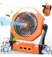 Ausic Portable Misting Fans for Outside, Outdoor Cooling Fan for Patios, 8 Inch Camping Battery O...