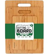 Bamboo Cutting Boards for Kitchen [Set of 3] Wood Cutting Board for Chopping Meat, Vegetables, Fr...