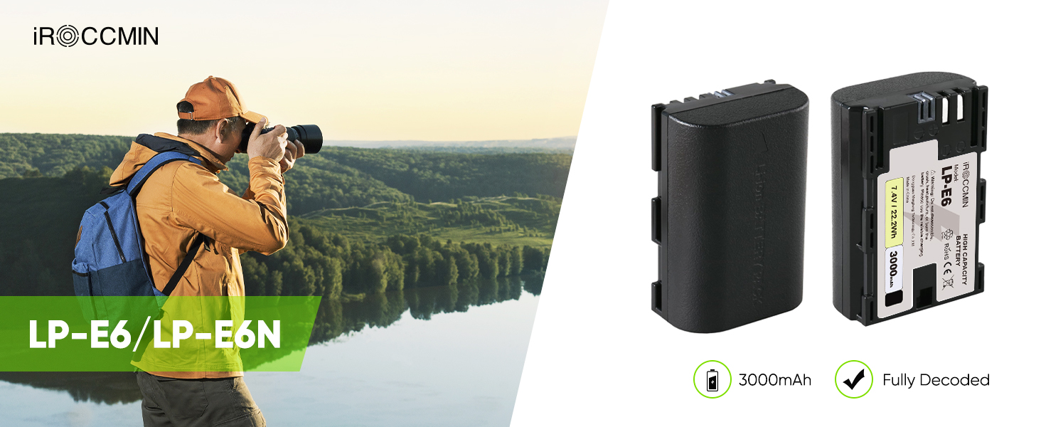 LP-E6/LP-E6N Replacement battery for Canon