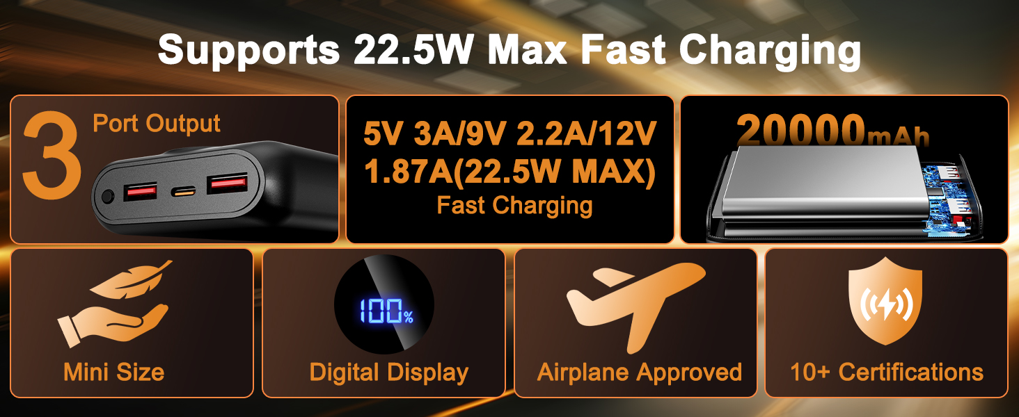 USB 5V 20000MAH heated vested battery pack for men women heated camping chairs heated pants