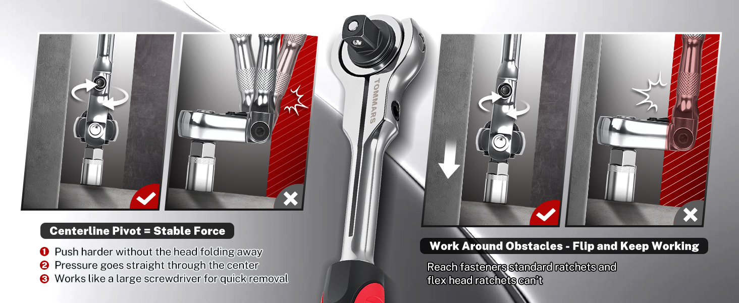 swivel ratchet socket wrench