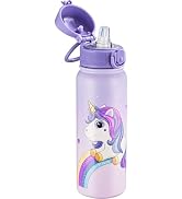 OLDLEY 20 Oz Insulated Stainless Steel Water Bottle For Kids, With Straws Leak-proof, Kids Water ...
