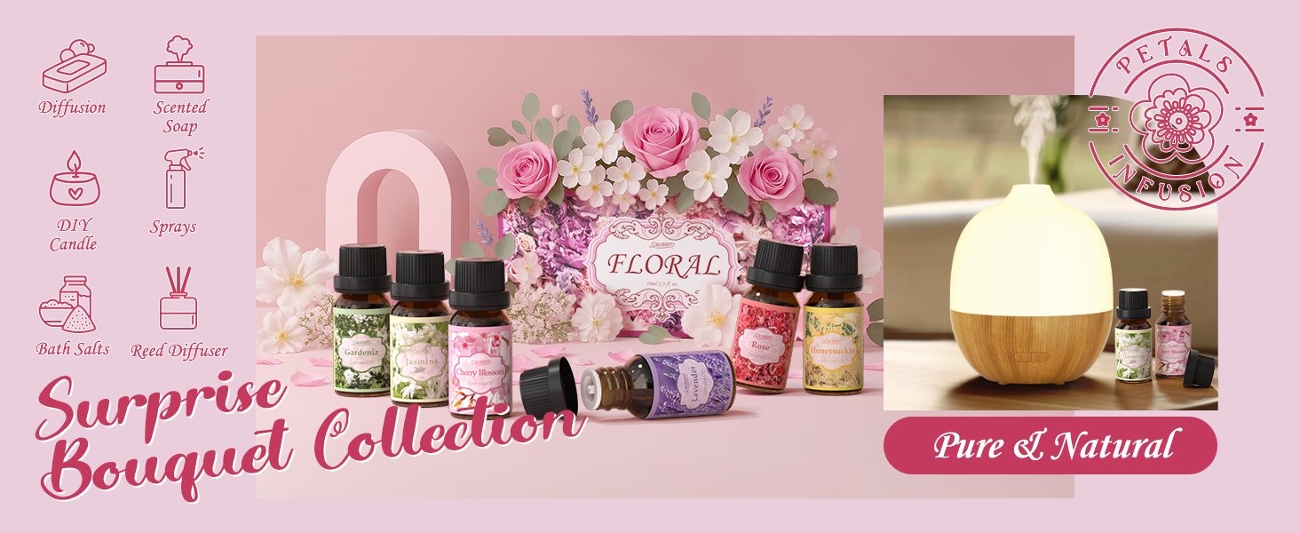 essential oils are extracted from flowers and distilled under a 12-hour closed distillation process.