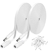 2 Pack DC Power Extension Cable 20ft 2.1mm x 5.5mm Compatible with 12V DC Adapter Cord for CCTV I...