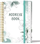 Address Book with Alphabetical Tabs - Small Address Book Spiral with Address Contacts, Special Da...