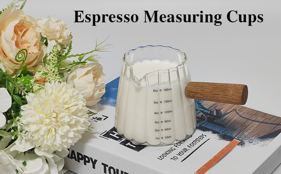 Espresso Cups, Espresso Accessories, Milk Frothing Pitcher,Glass Measuring Cup