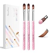 MelodySusie 3-Piece Acrylic Nail Brush Set - Sizes 8/10/14, Professional Nail Art Tool for Acryli...