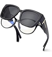 Face Shadow Polarized Sunglasses Over Glasses Women Fit Over Glasses Sunglasses Square UV Protect...