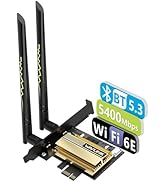 WAVLINK WiFi 6E PCIe AX5400M WiFi Card, 2024 Network Card Tri-Band AX210 Wireless Adapter with Bl...