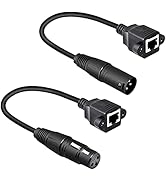 GELRHONR 1 Pair XLR 3pin to RJ45 Female Adapter Cable,XLR Male to RJ45 Network Connector Extensio...