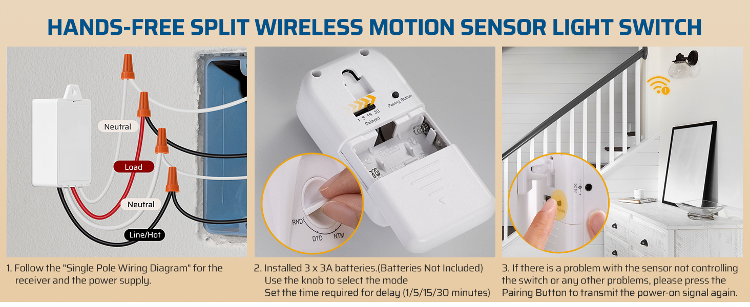 Wireless Light Switch Motion Sensor