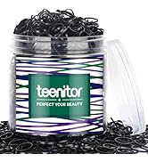 Teenitor 2000pcs Black Hair Rubber Bands Soft Elastic Hair Ties for Kids Girls Hair Braids