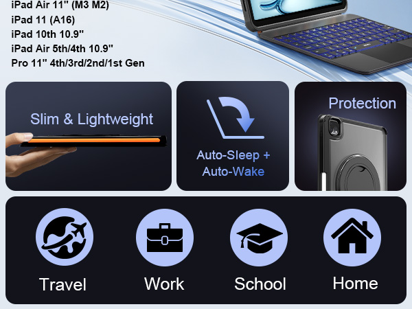 iPad Bluetooth Keyboard with Larger Precision Trackpad