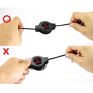 lightning USB charger fast charge data sync transfer cable retractable easy use round charger black