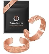 TheraCopper Pure Copper Rings for Women &amp; Men (2-Pack) — 100% Pure Copper Ring — Raw, Solid &amp; Unc...