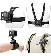 K&F Concept Accessories Set for GoPro Hero 13/12/11/10/9/8/7/6/5/4/DJI Osmo Action Series/Pocket ...