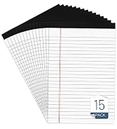 Note Pads 5x8 Inch White Legal Pads 5x8 College Ruled 80 GSM Paper Pads for Office 15 Pack Notebo...