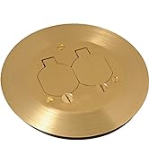 Hubbell-Raco RAC5500KIT Round Floor Box Kit Device Cover, Duplex, Solid Brass