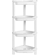 ELYKEN 4 Tier Shower Caddy Organizer Shelf Corner, 14.4 x 11.2 x 31.5 Inches, Rustproof, Plastic ...
