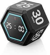 Exlliy Cube Productivity Timer, 3/5/10/25/30/50 Minute Presets for ADHD | Silent and Vibration Al...