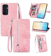 Fofvccv for Samsung Galaxy A16 Wallet Case with Card Holder Zipper Pocket and Wrist Strap, Women ...