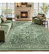 Vibrug Sage Green 8x10 Vintage Large Area Rugs for Living Room - Farmhouse Boho Floral Aesthetic ...
