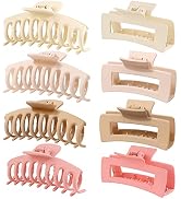 Large Hair Clips,Claw Clips, 8 Pack 4.3" Hair Clips for Women &amp; Girls,2 Styles 4 Colors Strong Ho...