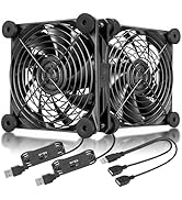 Dual 120mm Fan with 3 Speed USB 5V Fan DC 12V Fan PC Fan Portable Cooling Fan for Tablet TV Recei...