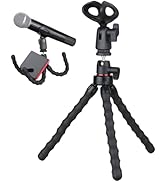 Hocoder Flexible Microphone Tripod Stand Desk, Foldable Mic Stand with Mic Holder, Adjustable Des...
