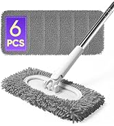6 Pack Reusable Microfiber Mop Pads Compatible with Sweeper Mops, Replacement Mopping Pads Dry Sw...