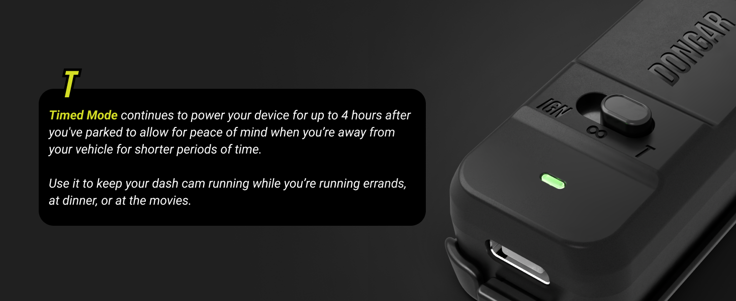 Dongar PRO Parking Mode Dash Cam Power Adapter