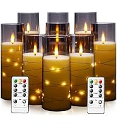 kakoya Flameless LED Candles with Timer 9 Pc Flickering Flameless Candles for Romantic Ambiance a...