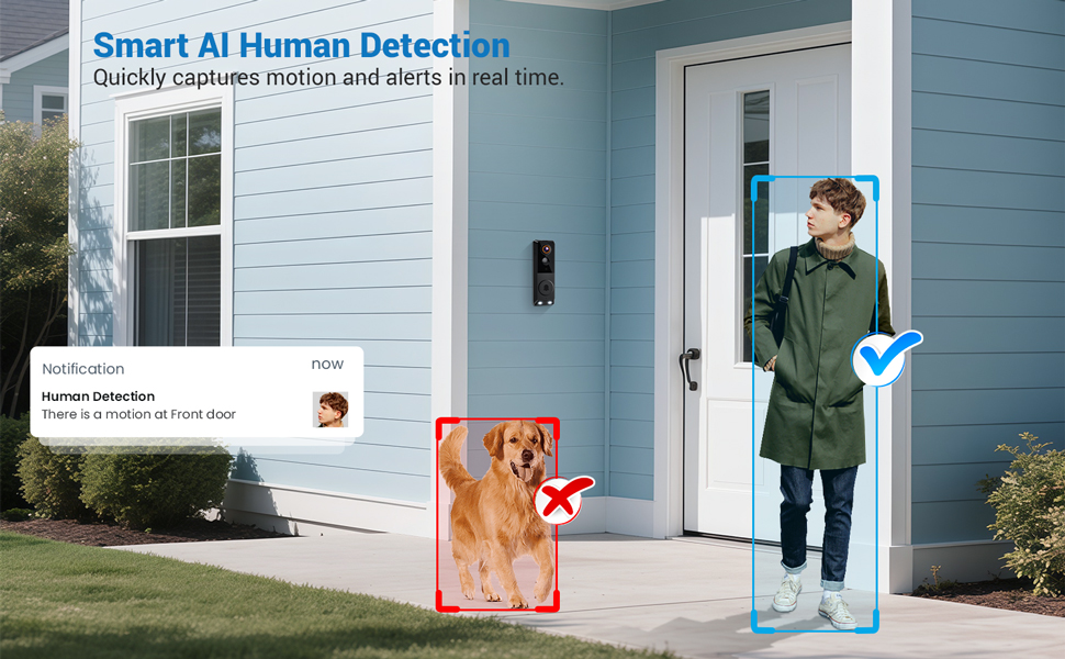 wireless doorbell camera AI-Powered Human Detection