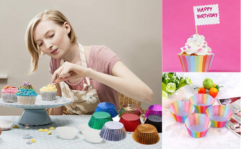 Rainbow Cupcake Liners