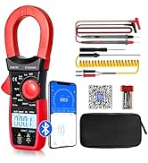 BTMETER Digital Clamp Meter Multimeter, 6000 Counts Bluetooth Multimeter, 2000A AC/DC Amp Tester,...