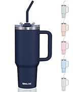 COKTIK 40 oz Tumbler With Handle and Straw Lid, Vacuum Insulated Travel Coffee Mug Stainless Stee...