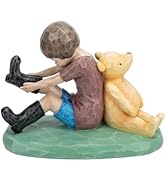 Napco 7 x 5 Christopher &amp; Pooh Classic Yellow Bear Hand-Painted Resin Friendship Sculpture, Whims...