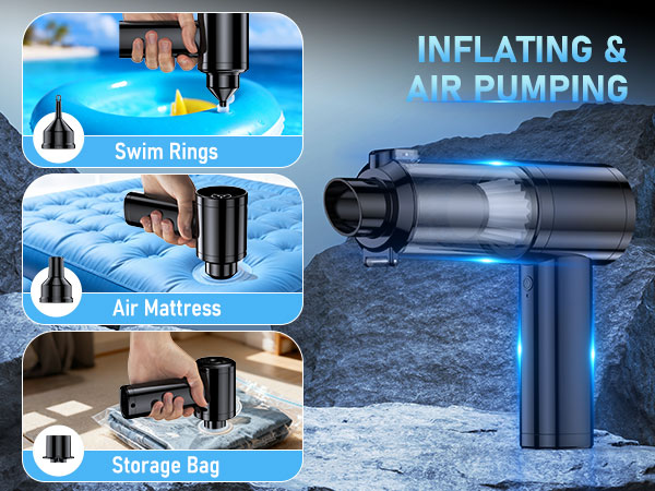 Car Vacuum Portable Cordless For Inflating &amp; Air Pumping