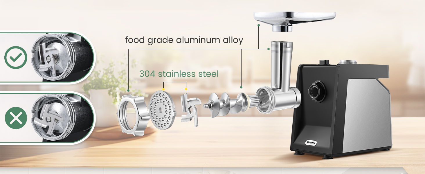 Installation for meat grinding and introduction of product materials of Huanyu electric meat grinder