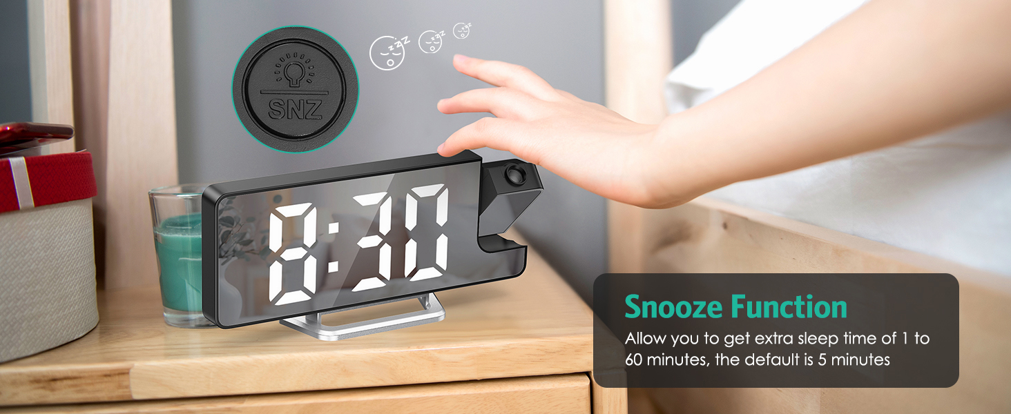 bedroom projection alarm clock red display digital clock with projector