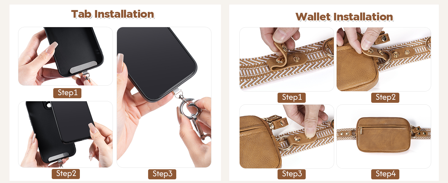 clip and go phone strap crossbody with wallet phone lanyard cross body wrist wristlet pouch purse