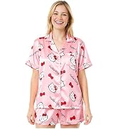 Get Trend Hello Kitty | Kuromi | Pusheen Women’s Pajama Sets, 2 Piece Button Up Shirt &amp; PJ Shorts...