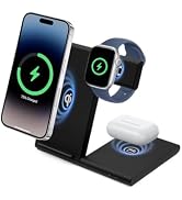 3 in 1 Foldable Charging Station for Apple Products,Fast Wireless Charger Travel Dock Adapter&amp;Lig...