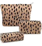 3 Pcs Makeup Bag Cosmetic Bag Set for Girls Women Travel Organizer Bathroom Toiletry Pouch Large ...