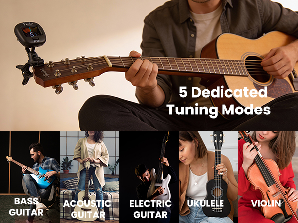 Fender FCT-2 Professional Multi-Instrument Clip-On Tuner for Guitar