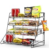 Black Metal Retail Display Rack - Countertop Snack Organizer Shelf, Merchandise Display Stand for...