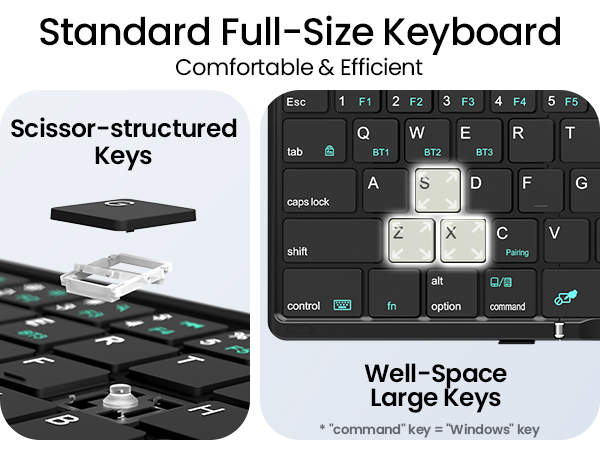 full size foldable keyboard
