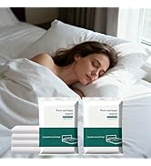 RISESAILS Disposable Bed Sheets 2-Pack | 4-Piece Set (87"x87" Bed Sheet, 95"x87" Quilt Cover, 20"...