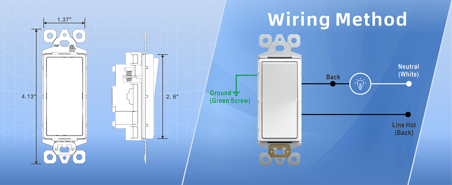 Dimensions and Wiring Method of Rocker Switch